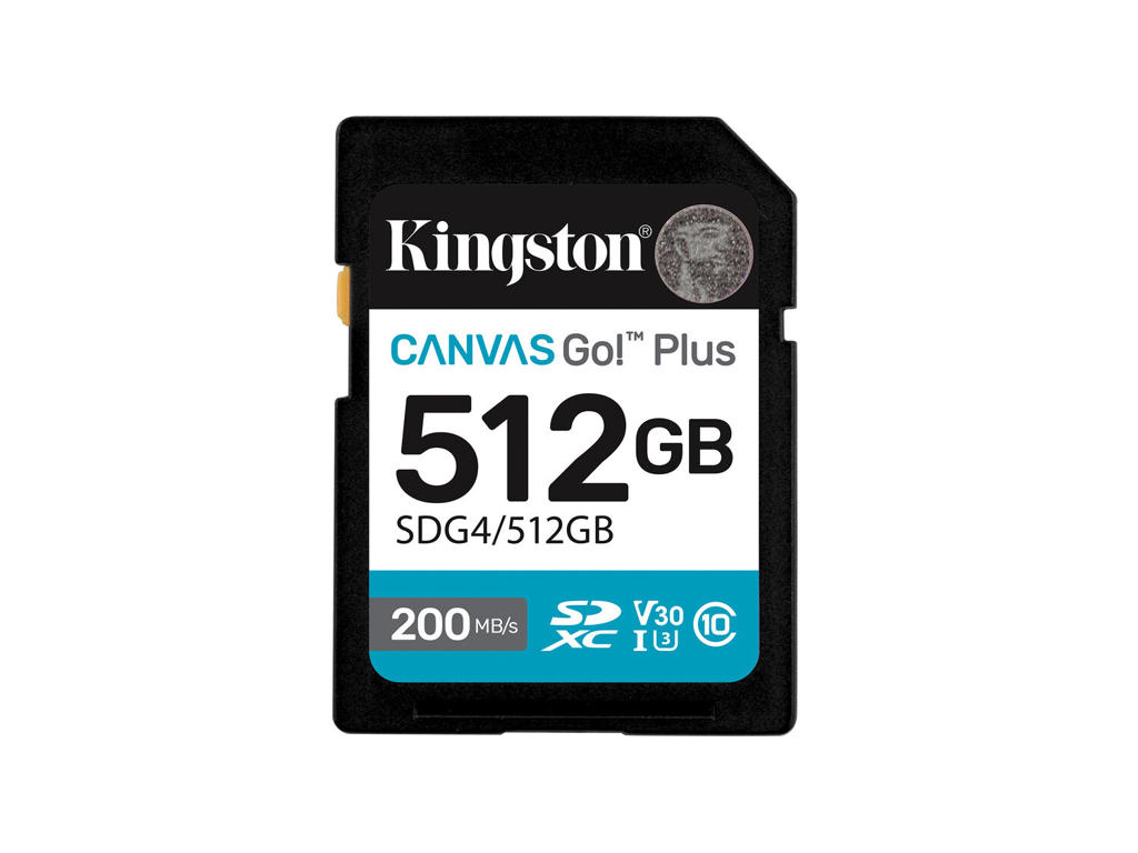 Kingston Technology Canvas Go! Plus 512 GB SDXC Canvas Go Plus Gen4 200 MB/s C10 UHS-I U3 V30