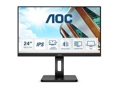 AOC P2 Q24P2Q computerskærm 60,5 cm (23.8") 2560 x 1440 pixel Quad HD LED Sort