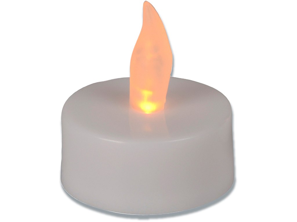 LED fyrfadslys, Ø3.8cm, Hvid, 60 timer, Plast, Inkl. CR2032 batteri, 1 stk