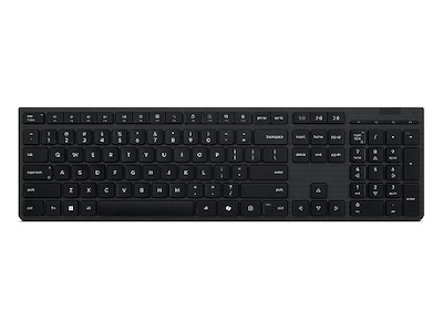 Lenovo Professional Wireless Rechargeable Keyboard, DK tastatur Hjemme/kontor RF trådløs + Bluetooth Dansk Grå