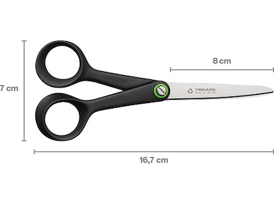 Saks, Allround, Højrehåndet, 17 cm, Sort, Fiskars Functional Form ReNew 