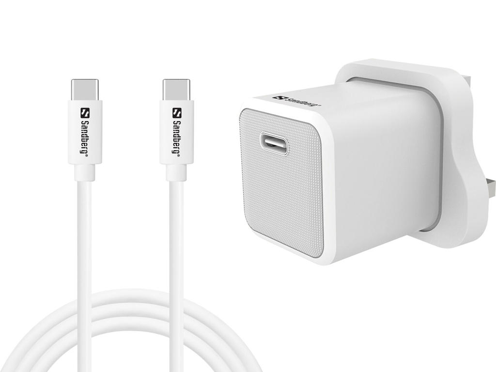 Sandberg 441-65 oplader til mobil enhed Universel Hvid Vekselstrøm Hurtig opladning Indendørs