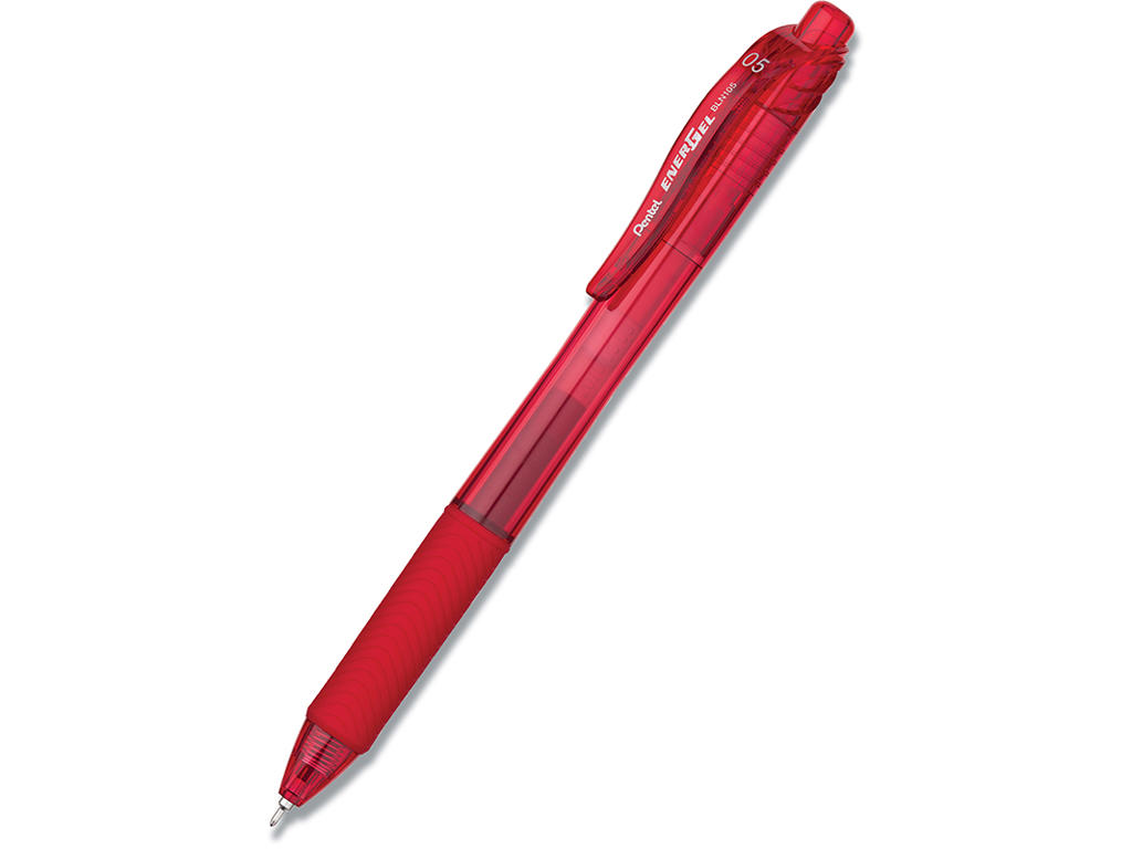 Rollerball gelpen, 0.5 mm, 0.25 mm, Rød, Pentel EnerGel BLN105-BX