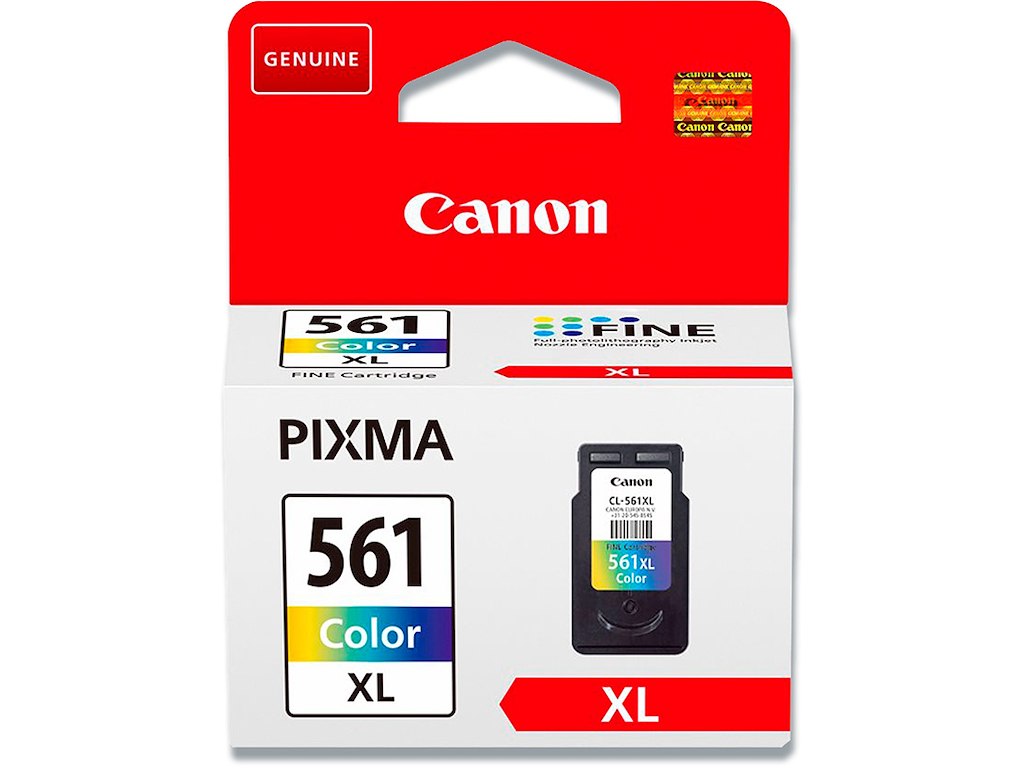 Blækpatron, 1 stk, 300 sider, 3 farver i en, Canon CL-561XL