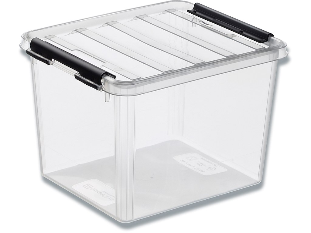 Plastkasse, Transparent, 3 liter, Med låg, 21x17x15cm, Smart Store