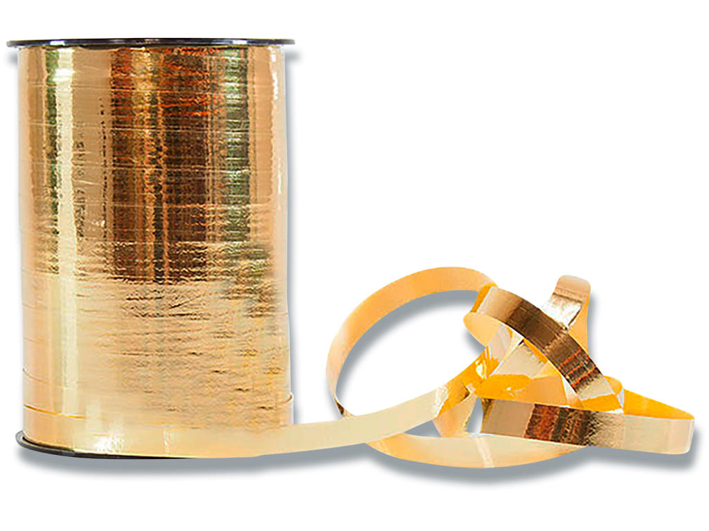 Gavebånd, PP, 5mm x 250m, Guld, Roliba Metal LUX 