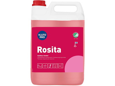 Sanitetsrengøring, Alkalisk, Med farve og parfume, 5 liter, Kiilto Pro Rosita