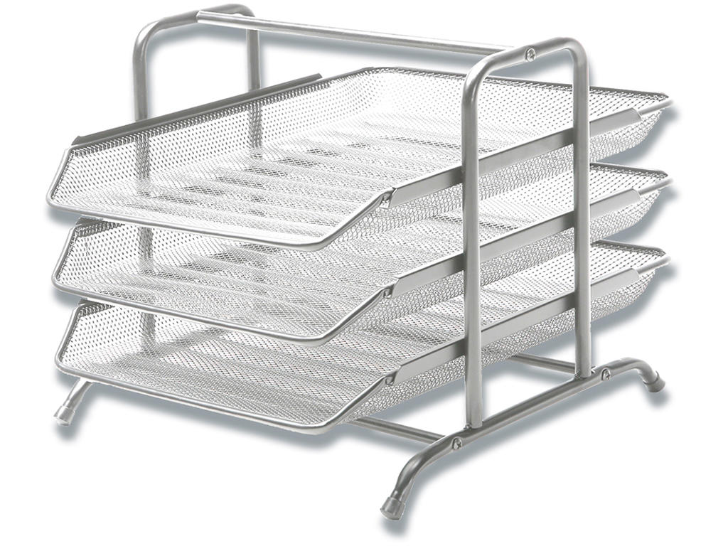 Brevbakkesæt, Med 3 bakker, A4, Krom, BNT Office 