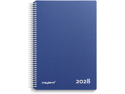 Kalender, 2028, Time, 1 dag pr. side, Blå, Mayland