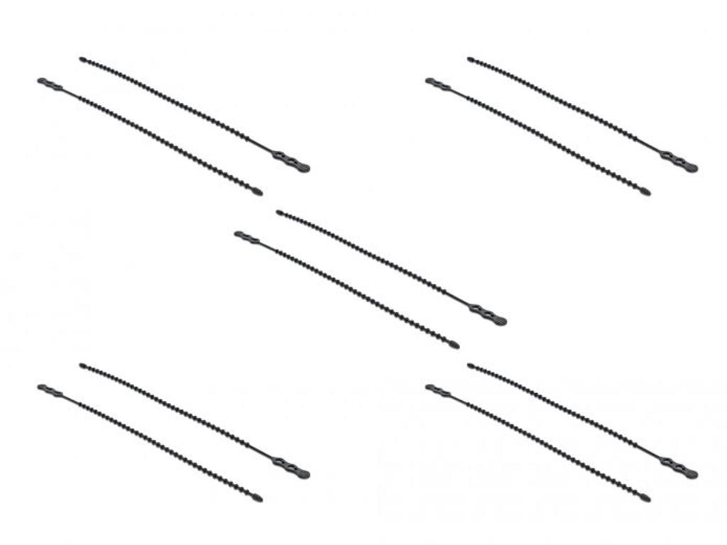 DeLOCK 018966 kabelsamler Perleisoleret kabelbinder Polyamid Sort 10 stk