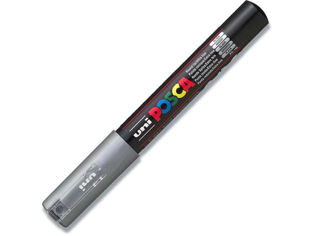 Paint marker, 0.7 mm, Sølv, Ekstra-fin spids, uni Posca PC-1M