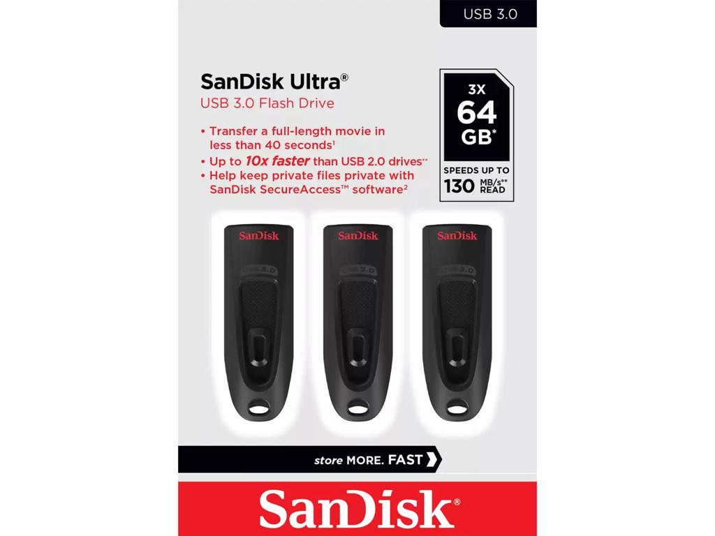 SanDisk Ultra USB-nøgle 64 GB USB Type-A 3.2 Gen 1 (3.1 Gen 1) Sort