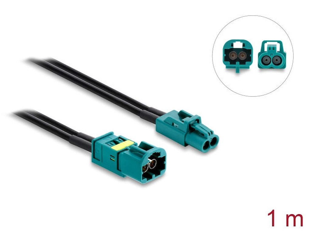 DeLOCK 91469 koaxial kabel 1 m Mini FAKRA Z dual Sort, Blå