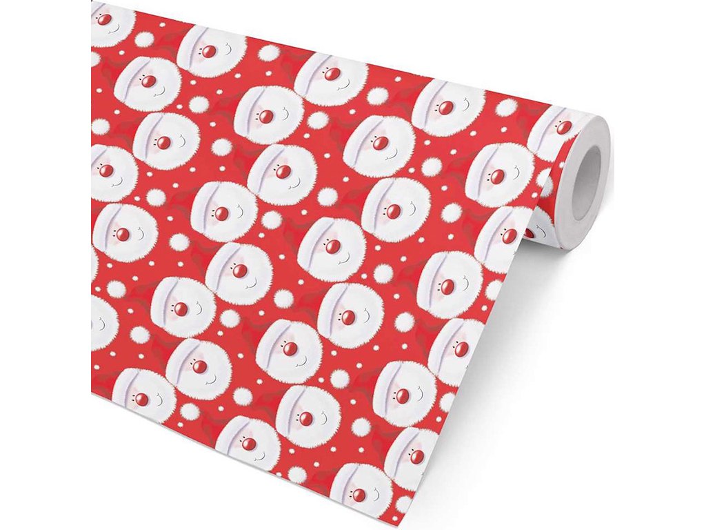 Gavepapir, Fuzzy Santa, 57 cm, 150 m, Hedlunds