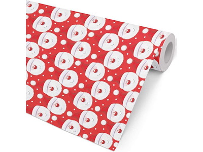 Gavepapir, Fuzzy Santa, 57 cm, 150 m, Hedlunds