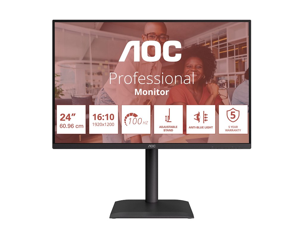 AOC E4 X24E4U computerskærm 61 cm (24") 1920 x 1200 pixel Fuld HD LED Sort