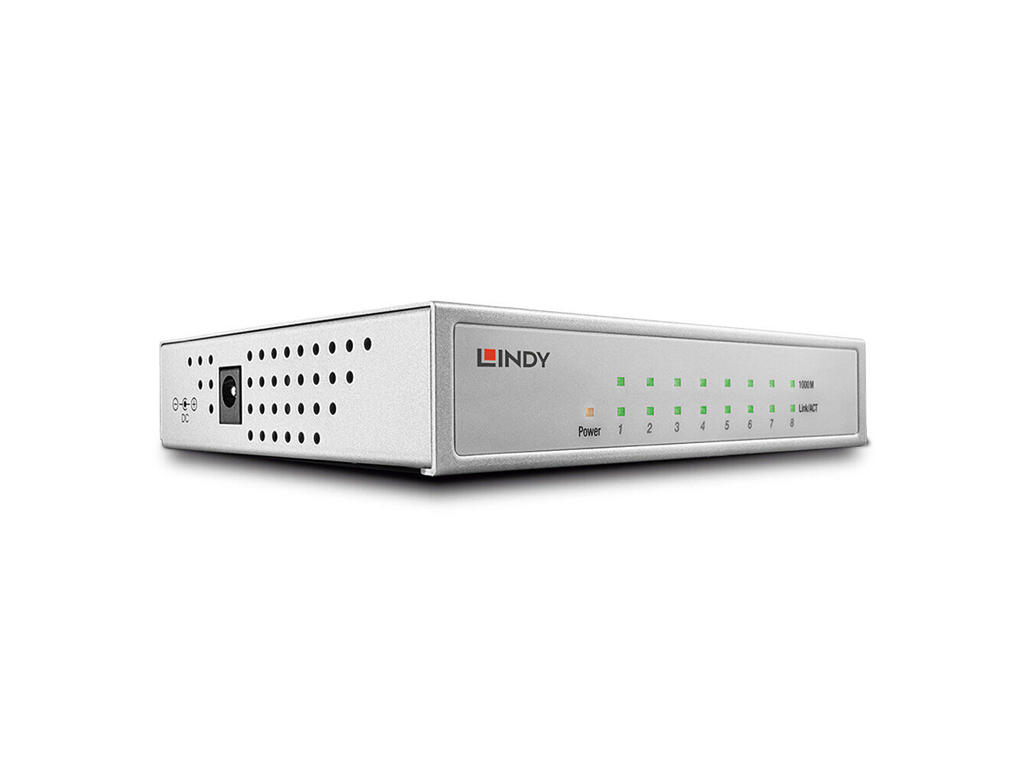 Lindy 25045 netværksswitch Administreret Gigabit Ethernet (10/100/1000) Strøm over Ethernet (PoE) Sølv