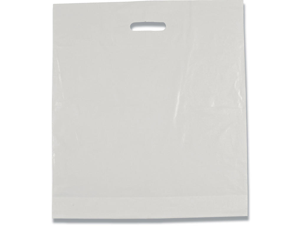 Bærepose - plast, 40x45cm, Hvid, 500 stk, Abena 
