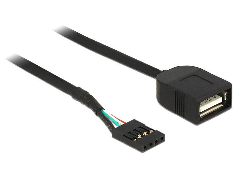 DeLOCK 83825 USB-kabel USB 2.0 0,4 m USB A Sort