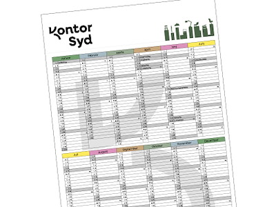 Kontor Syd 2026 Vægkalender