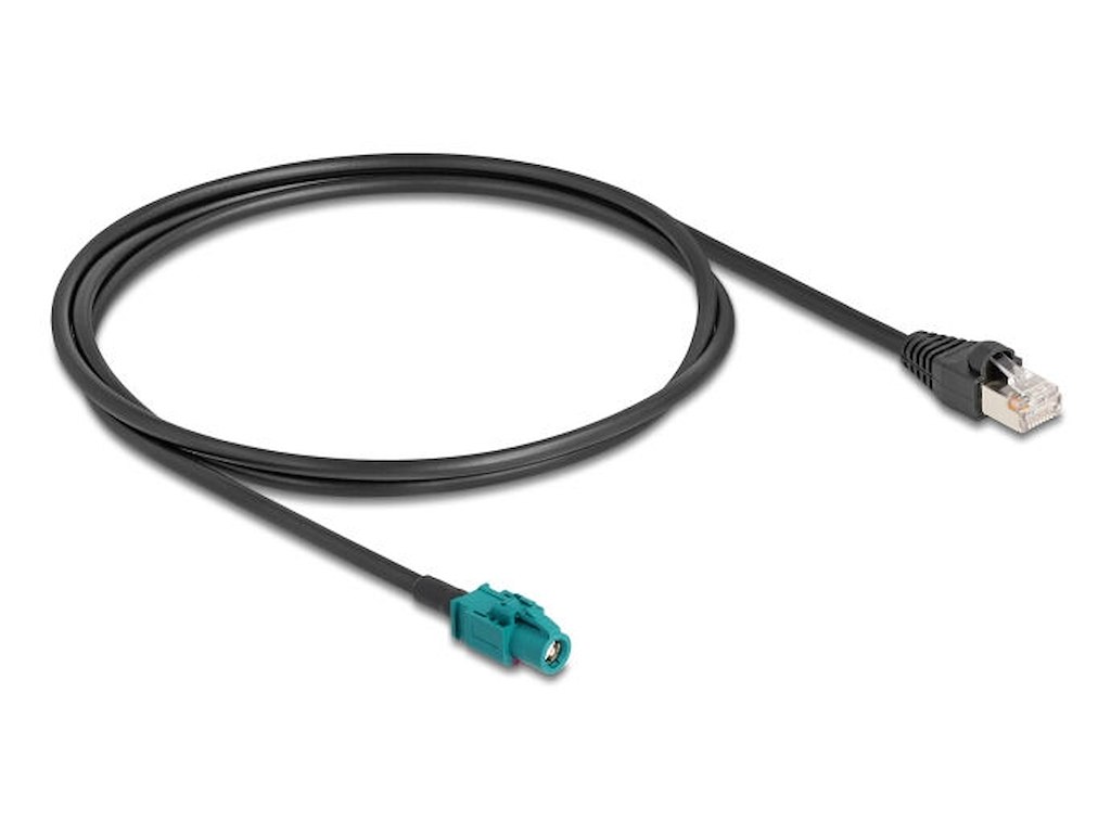 DeLOCK 90697 koaxial kabel 1 m HSD Z RJ-45 Sort, Blå