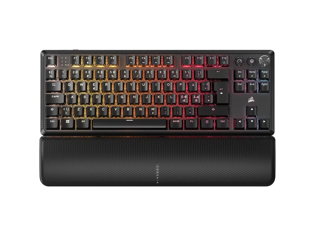 Corsair K70 CORE TKL WIRELESS tastatur Spil USB + RF Wireless + Bluetooth QWERTY Nordisk Sort