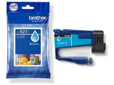 Blækpatron, 1 stk, 900 sider, Cyan-blå, Brother LC527C