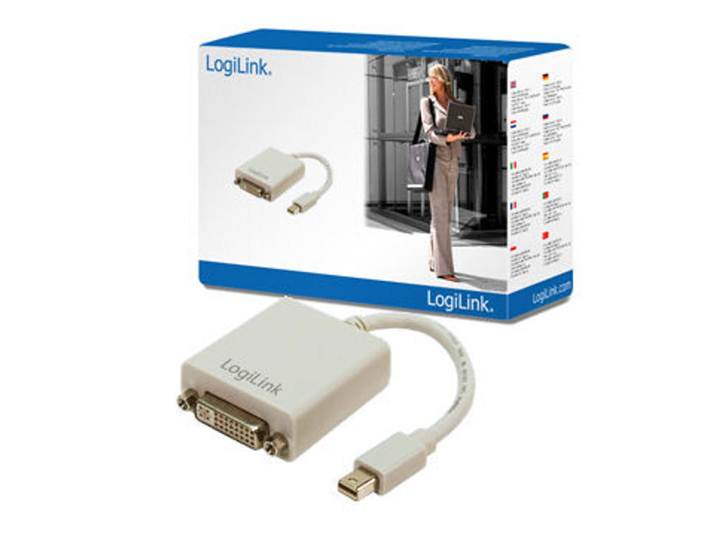 LogiLink Mini DisplayPort / DVI Adapter 0,09 m DVI-I Grå