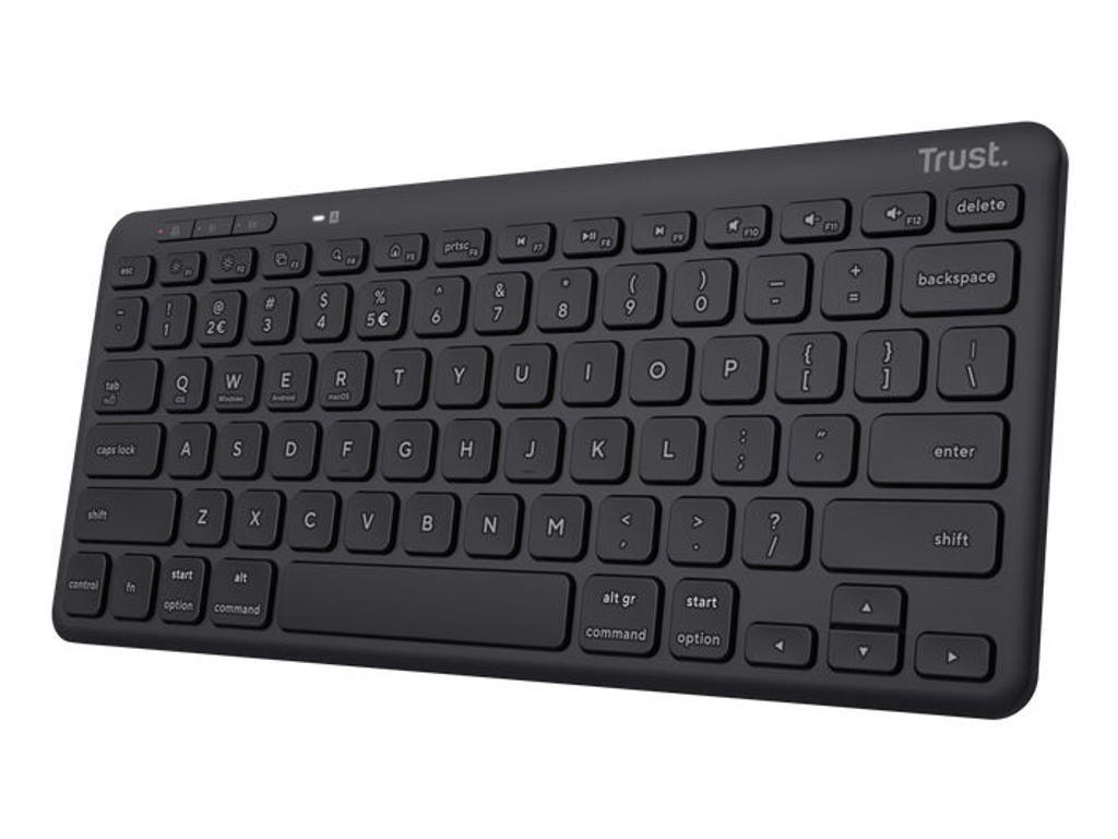 Trust Lyra tastatur Hjem RF trådløs + Bluetooth QWERTY Nordisk Sort