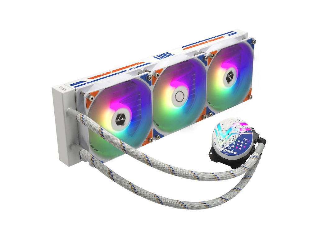Cooler Master MasterLiquid 360L Core SF6 Luke Processor Væskekølingssæt 12 cm Blå, Orange, Hvid