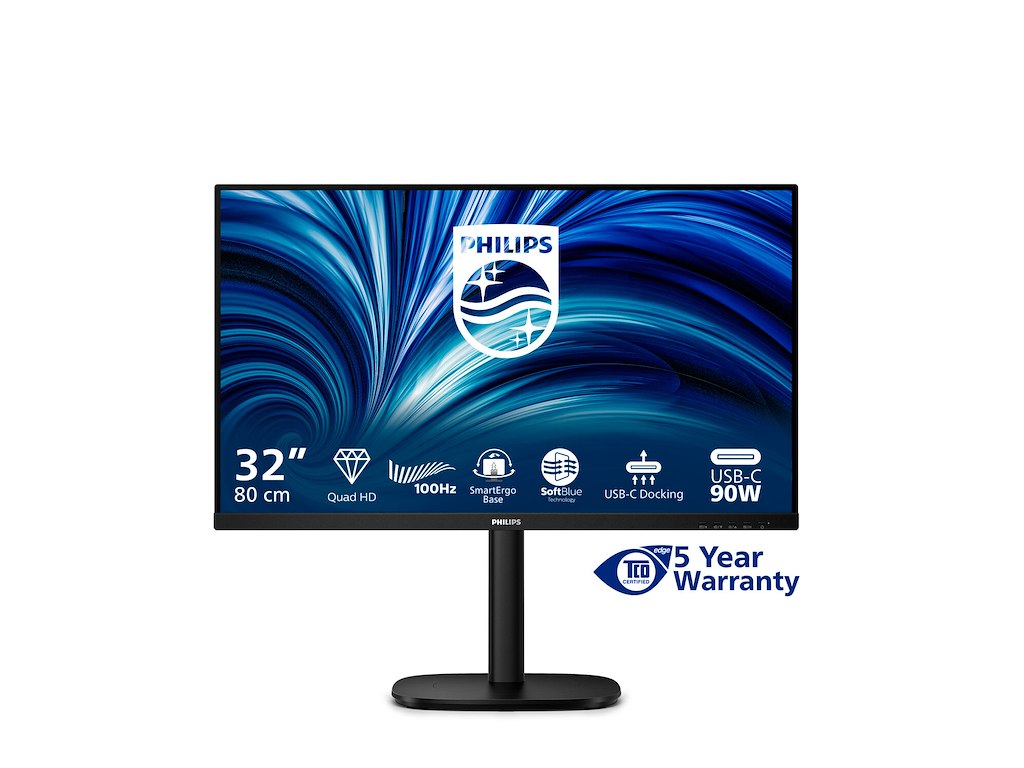Philips 32B2U3601/00 computerskærm 80 cm (31.5") 2560 x 1440 pixel Quad HD LCD Sort