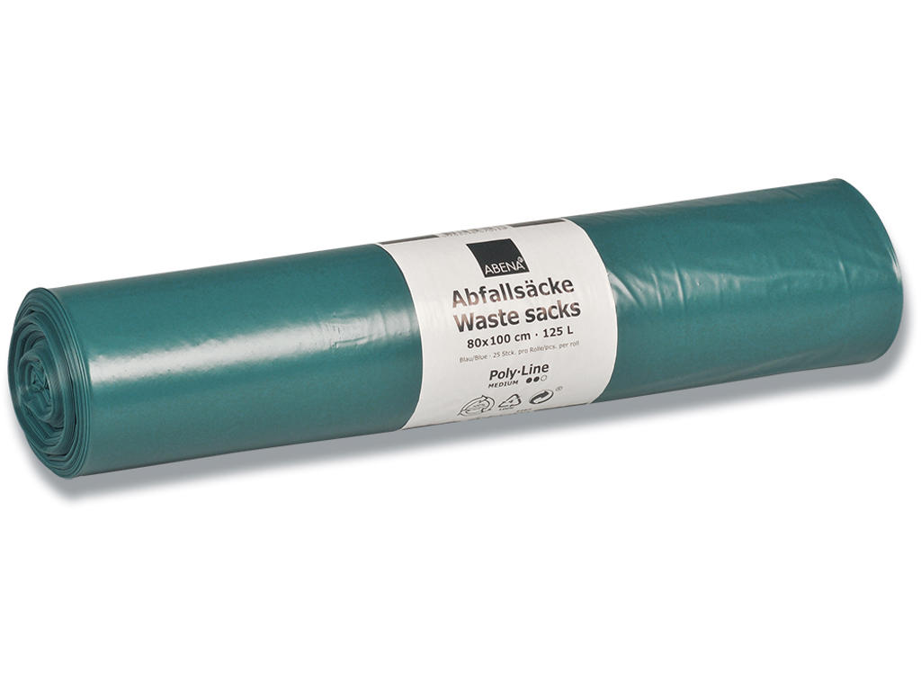 Affaldssække, 125 liter, 1 rulle, 25 sække pr rulle, Poly-Line 