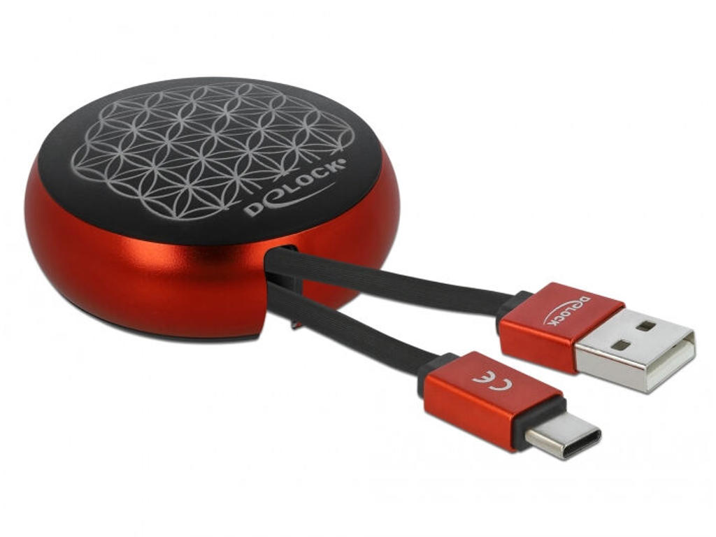 DeLOCK 85819 USB-kabel USB 2.0 0,92 m USB A USB C Sort, Rød
