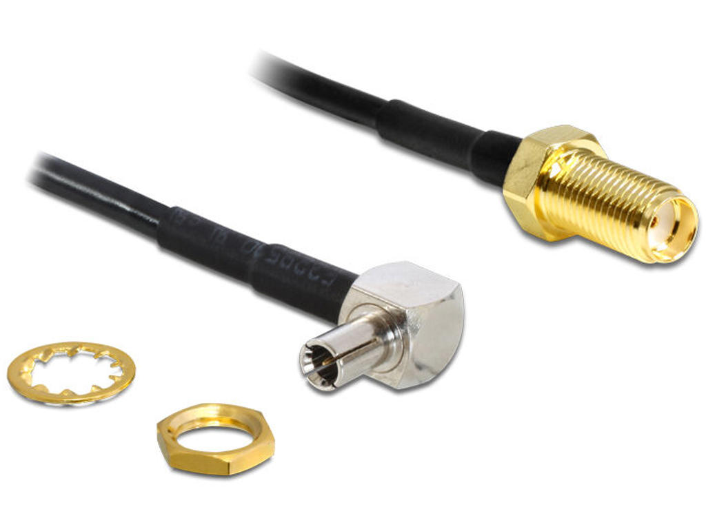 DeLOCK 88487 koaxial kabel 1,45 m TS-9 SMA Sort