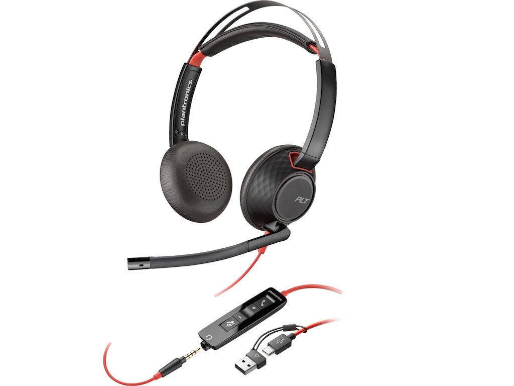 HP Poly Blackwire 5220 USB-C-stereoheadset + 3,5 mm stik +USB-C/A-adapter (bulk)