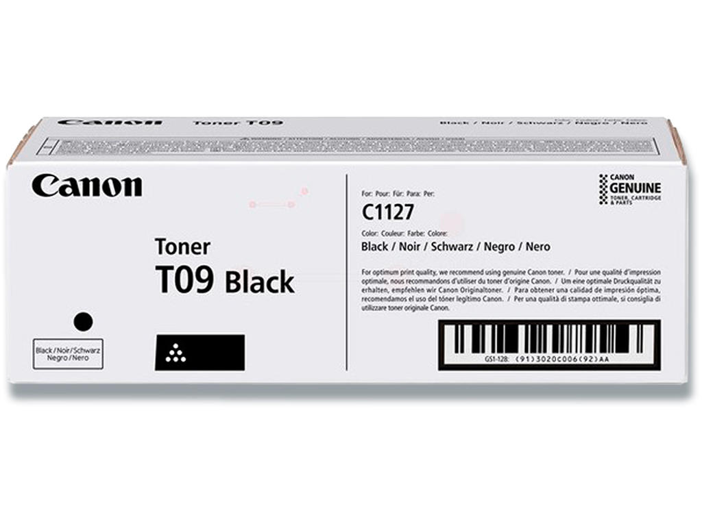 Toner, T09, Black-sort, 7.600 sider, Canon 3020C006