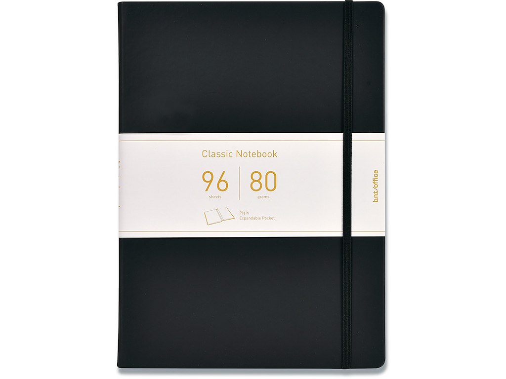 Notesbog, A6, Ulinjeret, Sort, BNT Office 