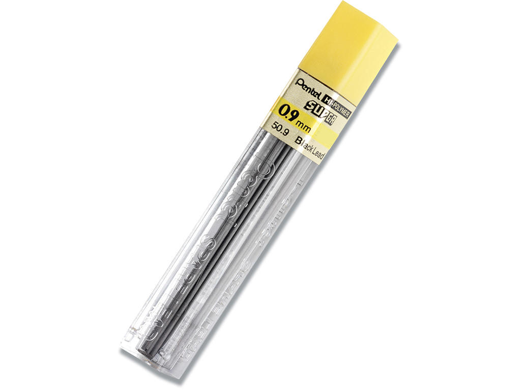 Blyantstifter, 0.9 mm, H, 15 stifter, Pentel Super Hi-Polymer 50-H9