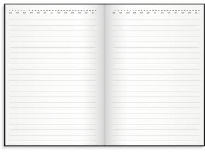 Notesbog, A5, Linjeret, Sort, Mayland