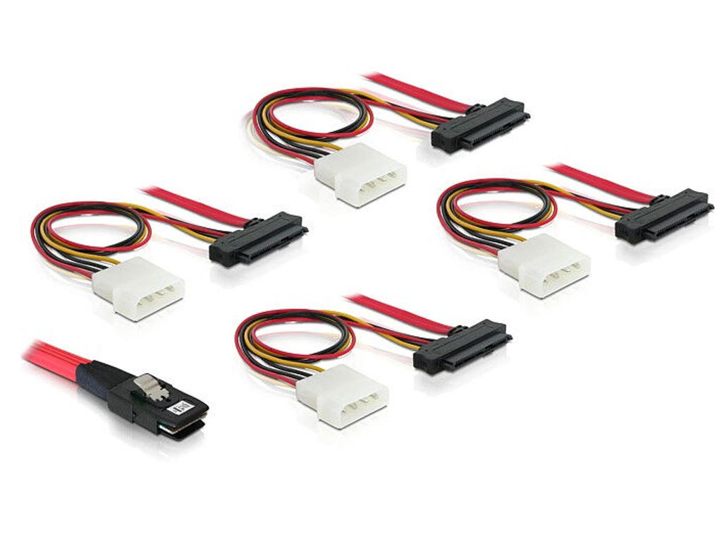 DeLOCK 83146 Serial Attached SCSI (SAS)-kabel 1 m Sort, Rød, Hvid