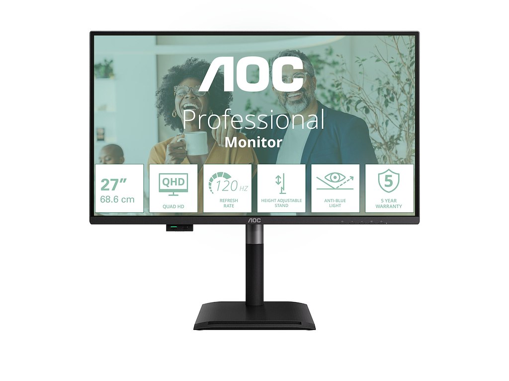 AOC Q27P4CV computerskærm 68,6 cm (27") 2560 x 1440 pixel Quad HD LED Sort