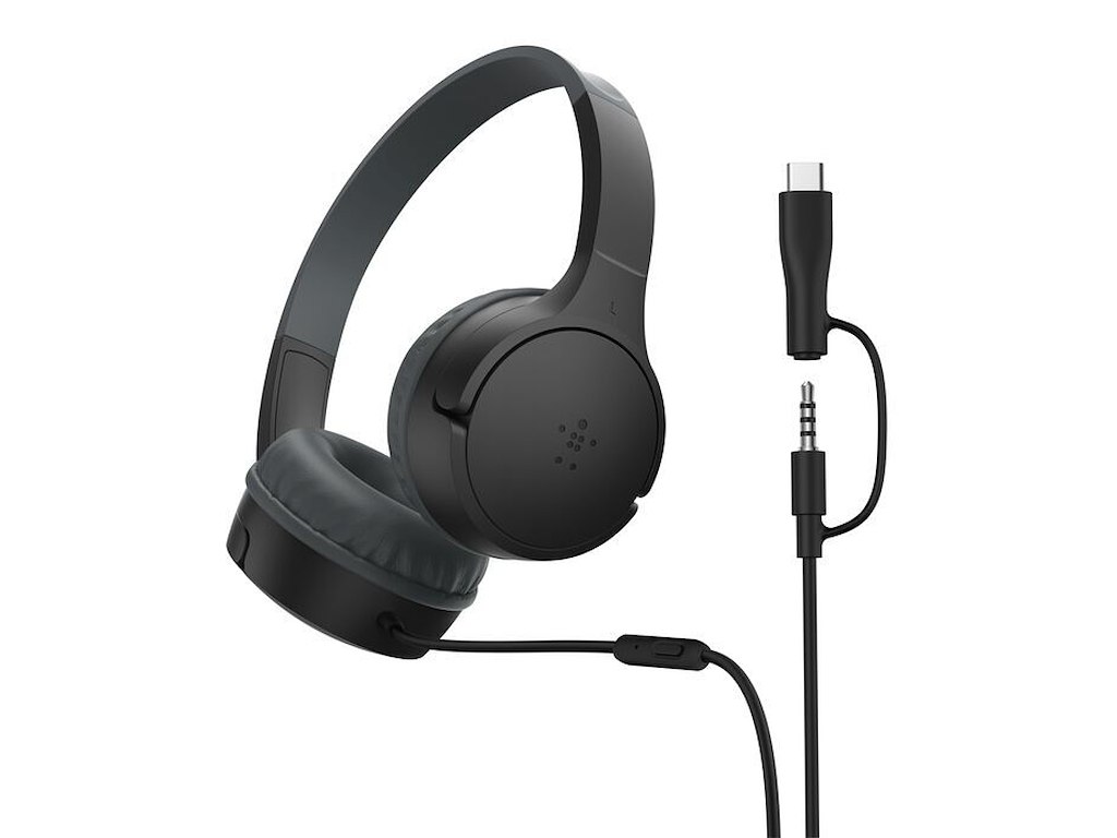 Belkin SoundForm Mini Headset Ledningsført Opkald/musik USB Type-C Sort