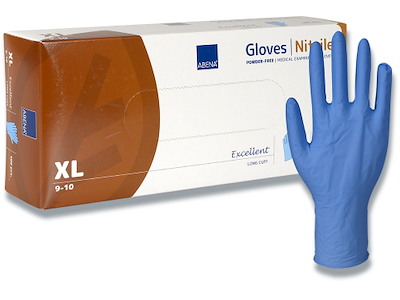 Engangshandsker, Nitril, X-Large, 100 handsker, Abena Excellent Lang