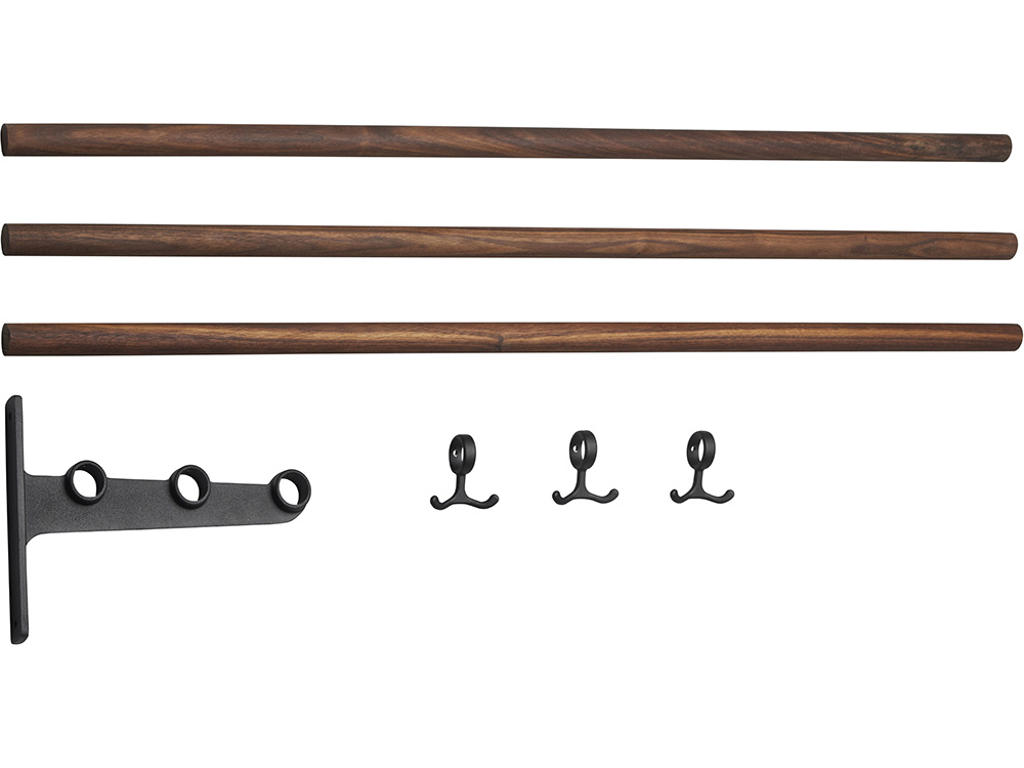 Hatte- og skohylde tillægsdel, Nostalgi, L=1000 mm valnød/sort, Essem Design DK