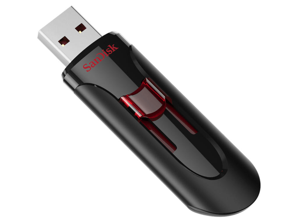 SanDisk UFM 128GB USB CRUZER GLIDE 3.0 USB-nøgle USB Type-A 3.2 Gen 1 (3.1 Gen 1) Sort, Rød