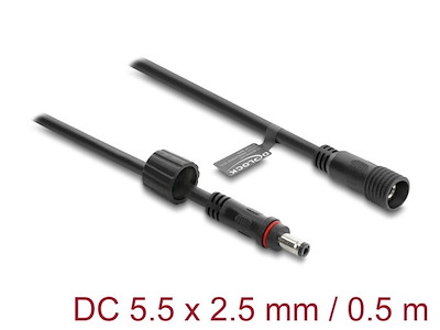 DeLOCK 67385 el-ledning Sort 0,5 m DC