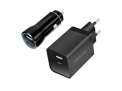 LogiLink PA0300 oplader til mobil enhed Universel Sort Vekselstrøm, Cigartænder Hurtig opladning Automatisk, Indendørs