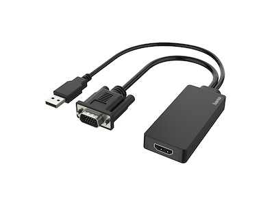 Hama 00200342 videokabel adapter 0,15 m USB Type-A + VGA (D-Sub) HDMI Sort