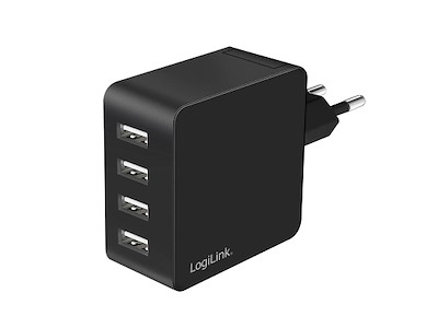 LogiLink PA0336 oplader til mobil enhed Universel Sort Vekselstrøm Hurtig opladning Indendørs