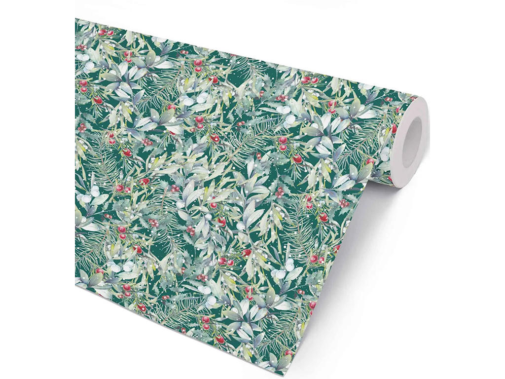 Gavepapir, Winter Green, 38 cm, 165 m, Hedlunds